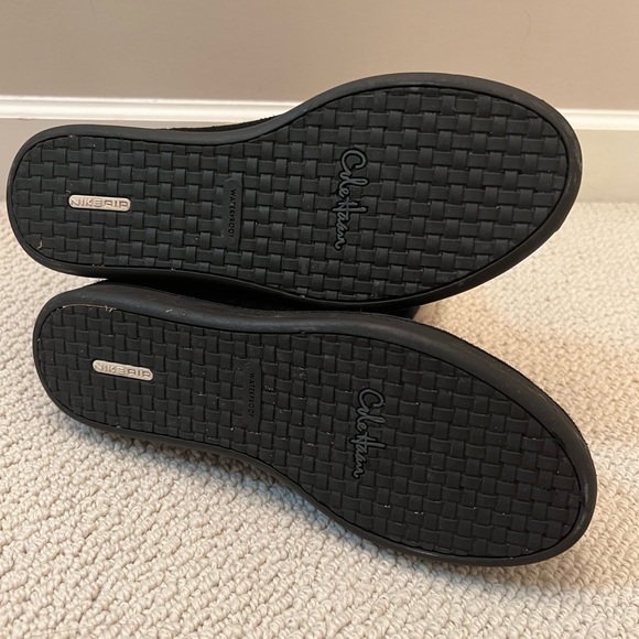 COLE HANN | Fuzzy Shearling Mid-Calf Black Boots - Picture 4 of 6